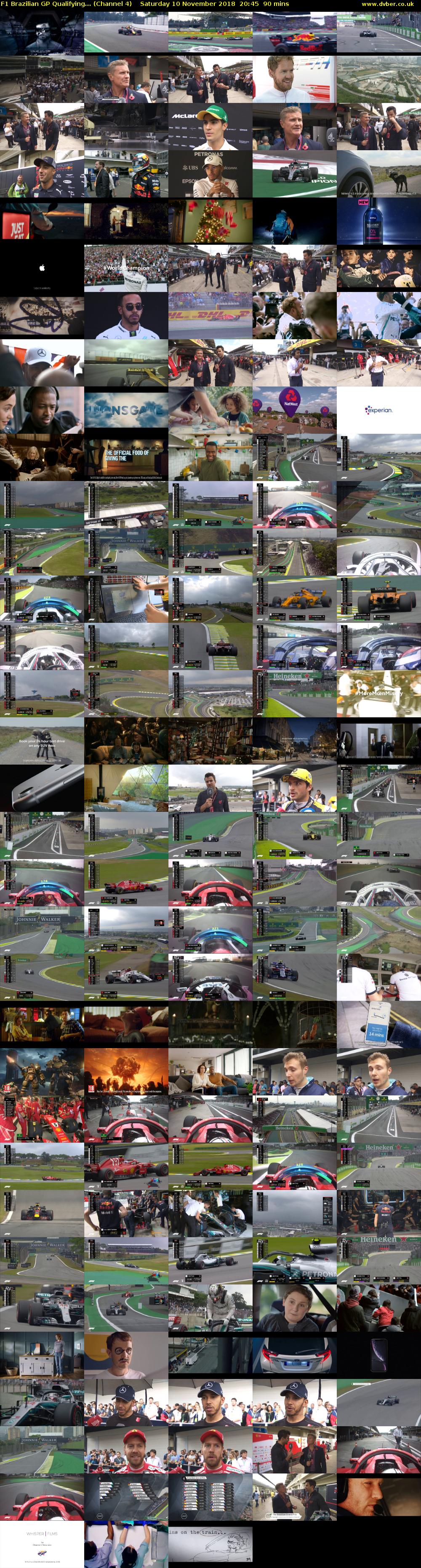 F1 Brazilian GP Qualifying... (Channel 4) Saturday 10 November 2018 20:45 - 22:15