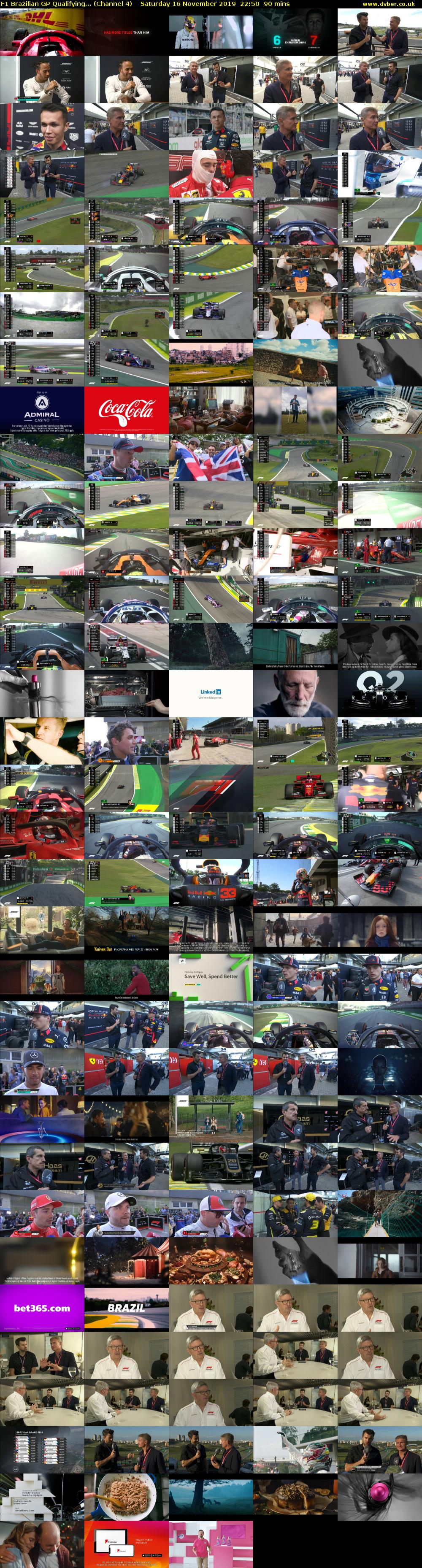 F1 Brazilian GP Qualifying... (Channel 4) Saturday 16 November 2019 22:50 - 00:20