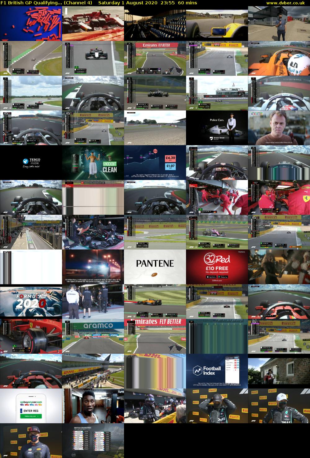F1 British GP Qualifying... (Channel 4) Saturday 1 August 2020 23:55 - 00:55
