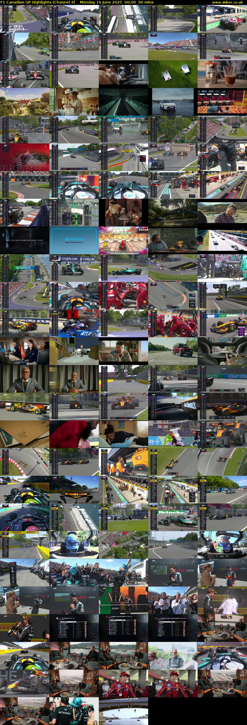 F1 Canadian GP Highlights (Channel 4) Monday 16 June 2025 00:00 - 01:30