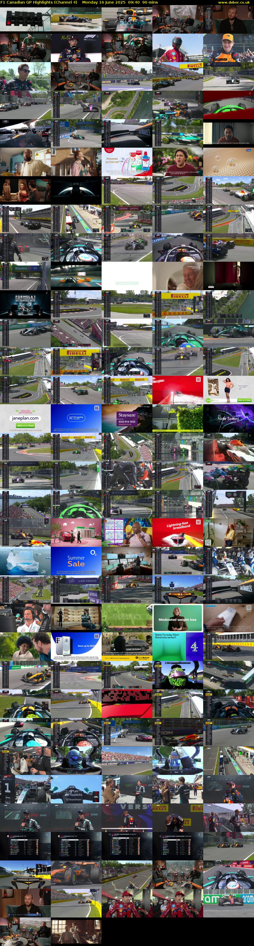 F1 Canadian GP Highlights (Channel 4) Monday 16 June 2025 09:40 - 11:10