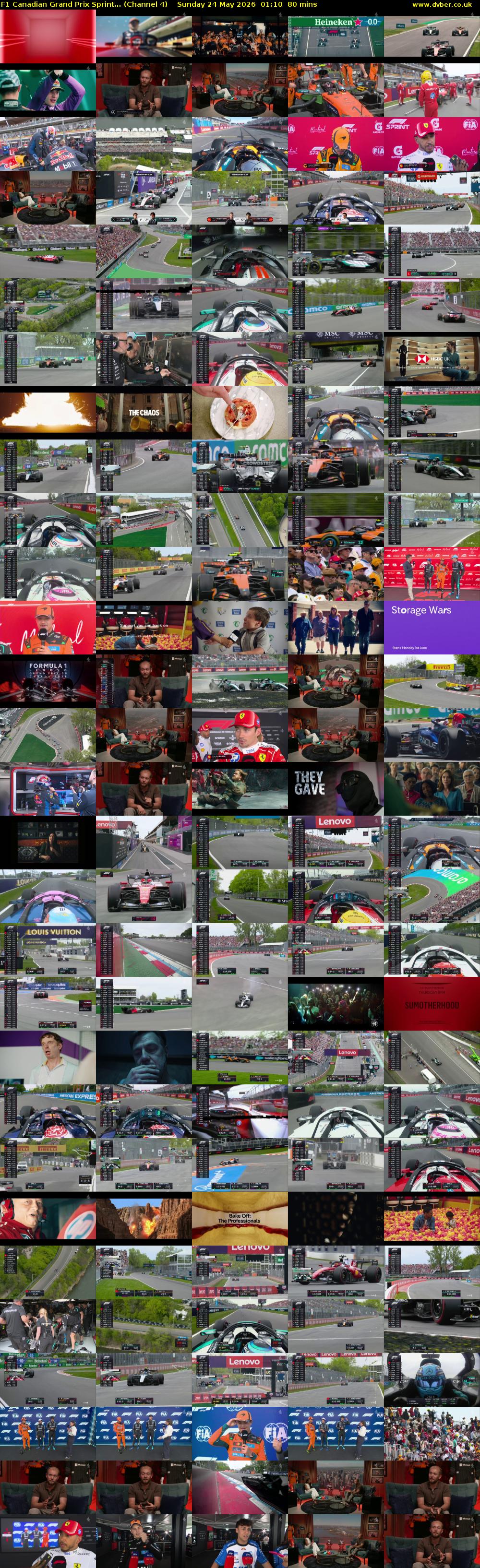 F1 Canadian Grand Prix Sprint... (Channel 4) Sunday 24 May 2026 01:10 - 02:30