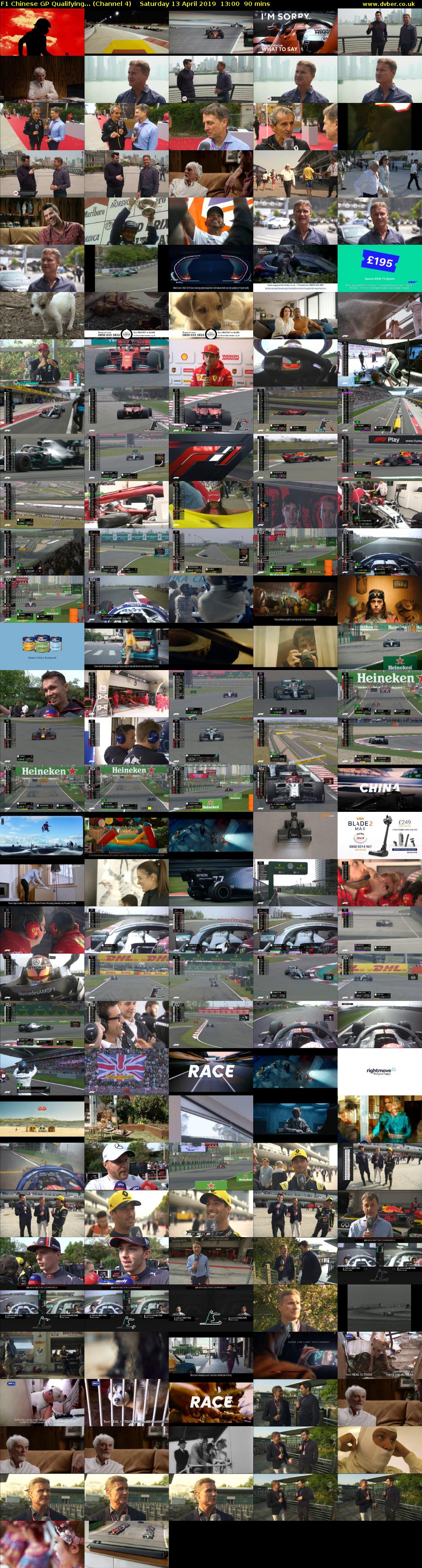 F1 Chinese GP Qualifying... (Channel 4) Saturday 13 April 2019 13:00 - 14:30
