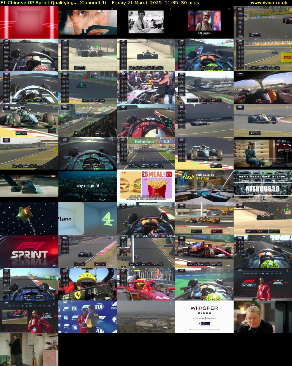 F1 Chinese GP Sprint Qualifying... (Channel 4) Friday 21 March 2025 11:35 - 12:05