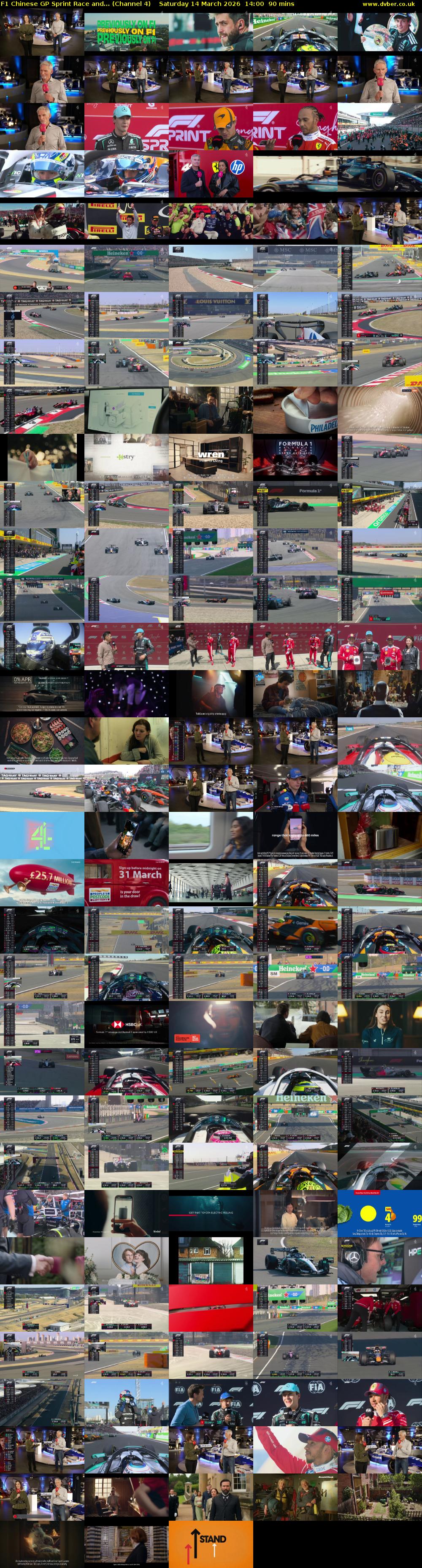 F1 Chinese GP Sprint Race and... (Channel 4) Saturday 14 March 2026 14:00 - 15:30