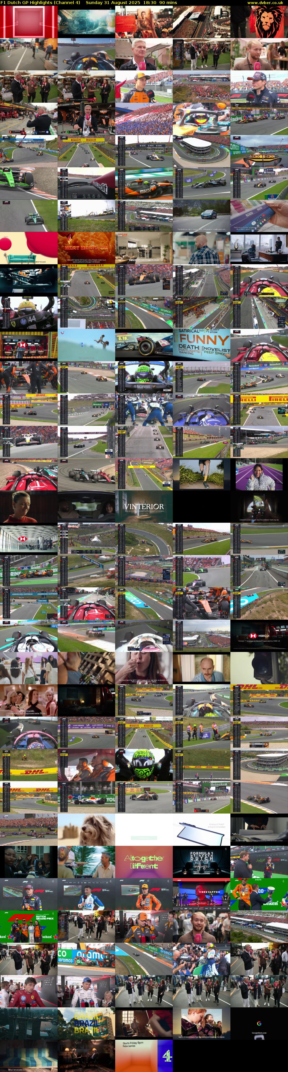 F1 Dutch GP Highlights (Channel 4) Sunday 31 August 2025 18:30 - 20:00