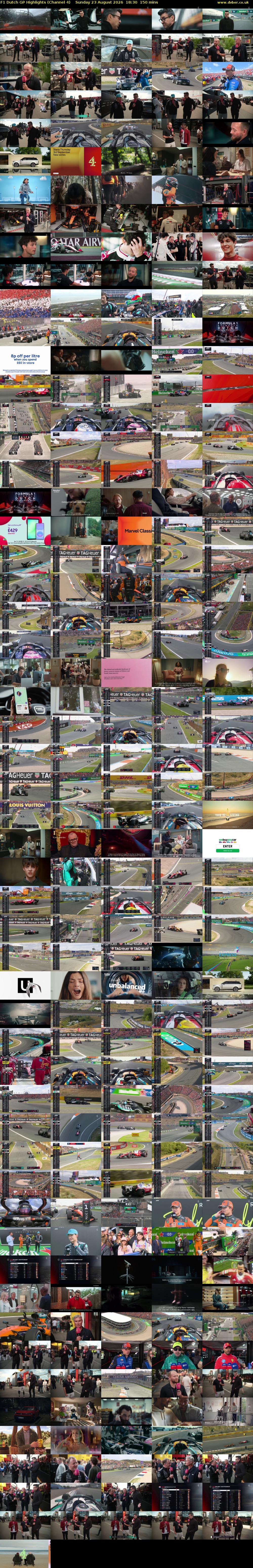 F1 Dutch GP Highlights (Channel 4) Sunday 23 August 2026 18:30 - 21:00