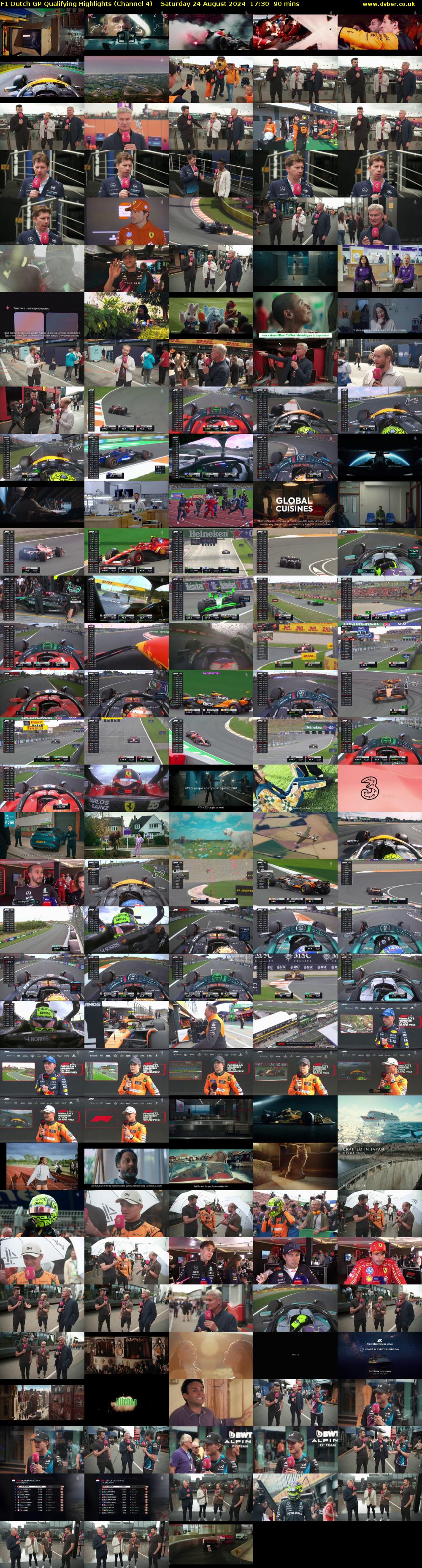 F1 Dutch GP Qualifying Highlights (Channel 4) Saturday 24 August 2024 17:30 - 19:00