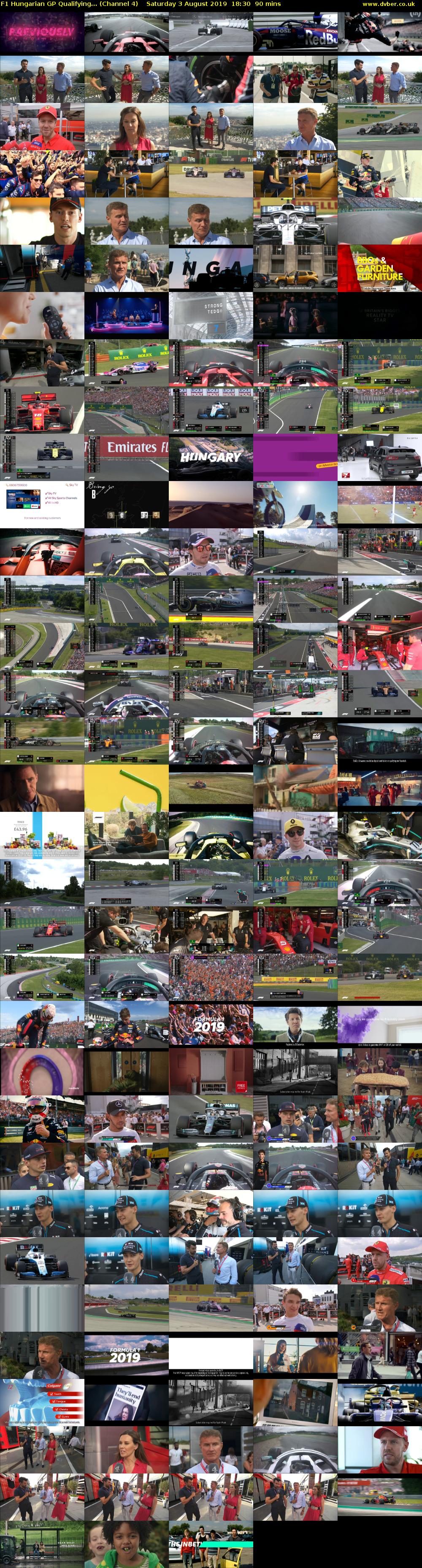 F1 Hungarian GP Qualifying... (Channel 4) Saturday 3 August 2019 18:30 - 20:00