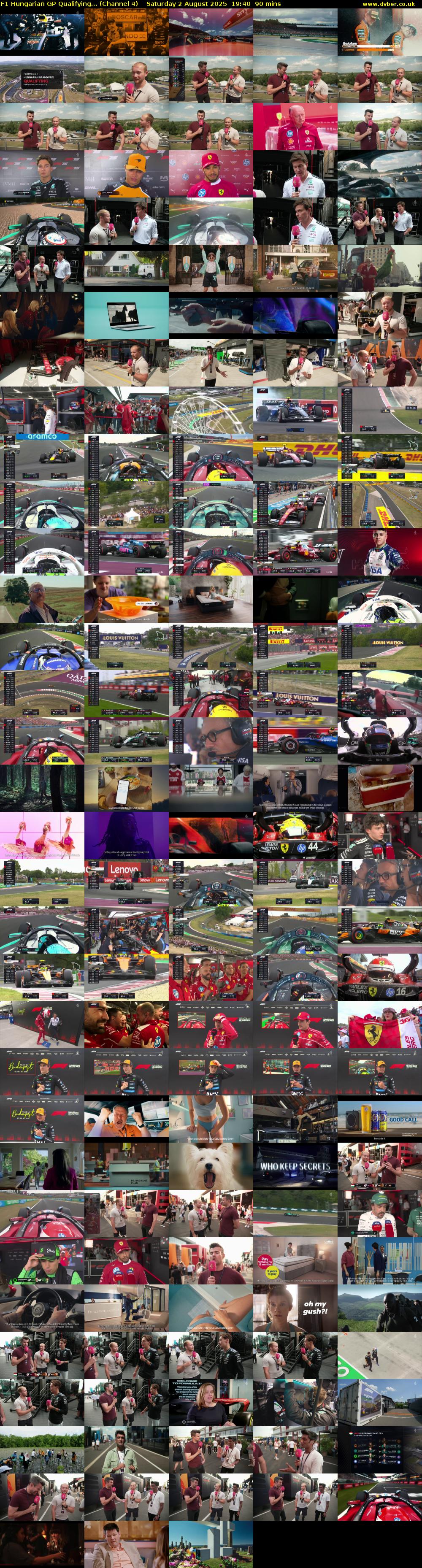 F1 Hungarian GP Qualifying... (Channel 4) Saturday 2 August 2025 19:40 - 21:10