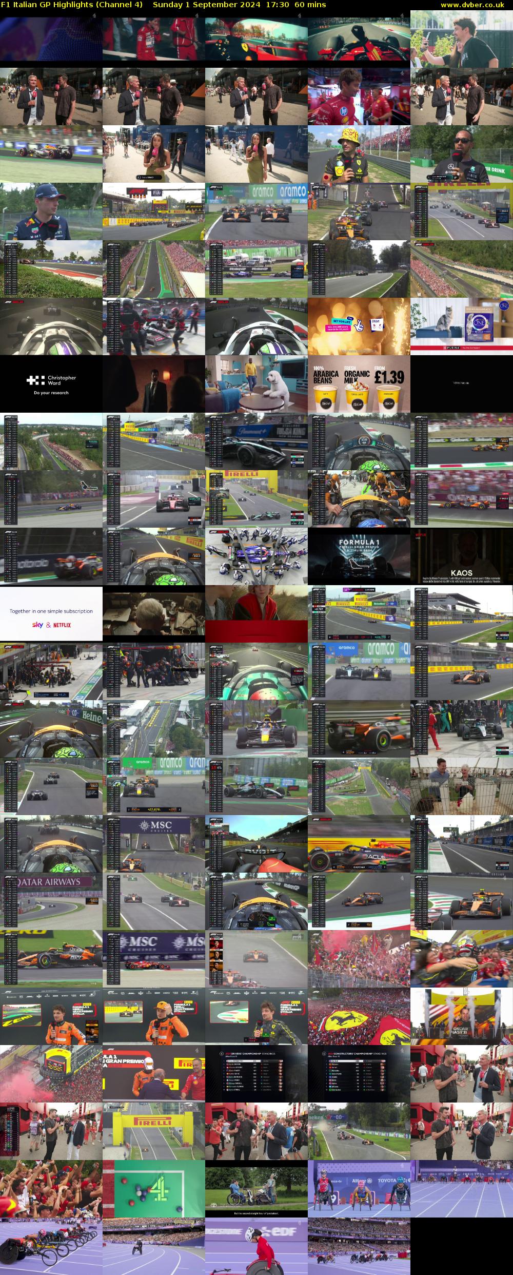 F1 Italian GP Highlights (Channel 4) Sunday 1 September 2024 17:30 - 18:30