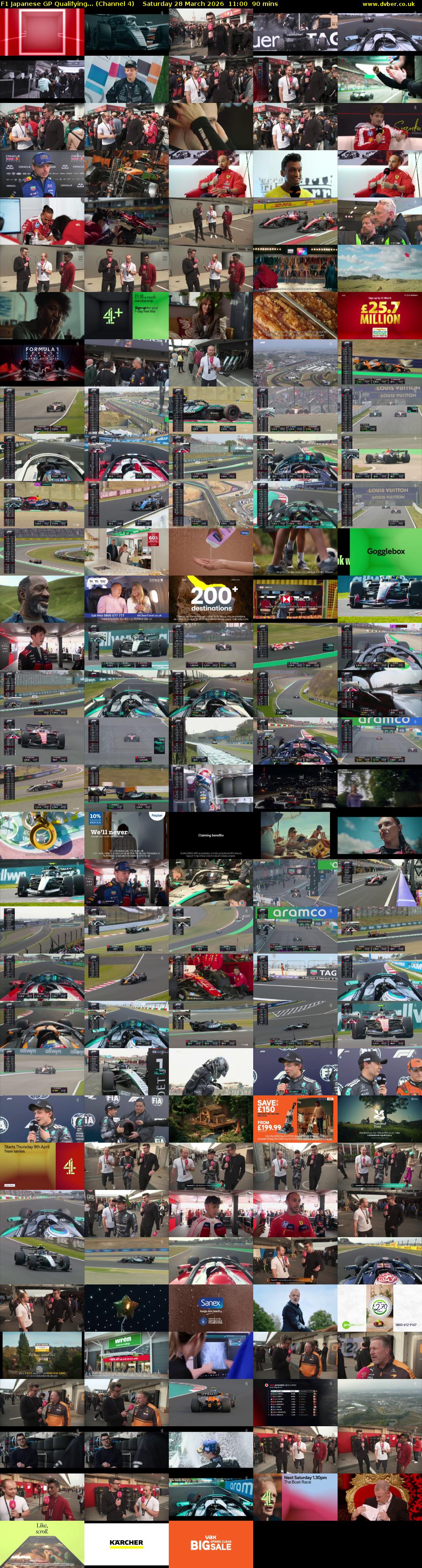 F1 Japanese GP Qualifying... (Channel 4) Saturday 28 March 2026 11:00 - 12:30