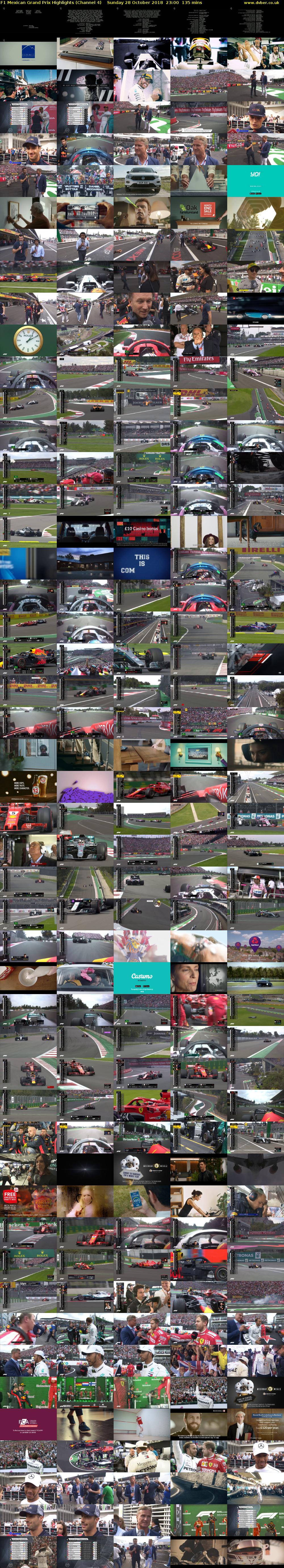 F1 Mexican Grand Prix Highlights (Channel 4) Sunday 28 October 2018 23:00 - 01:15