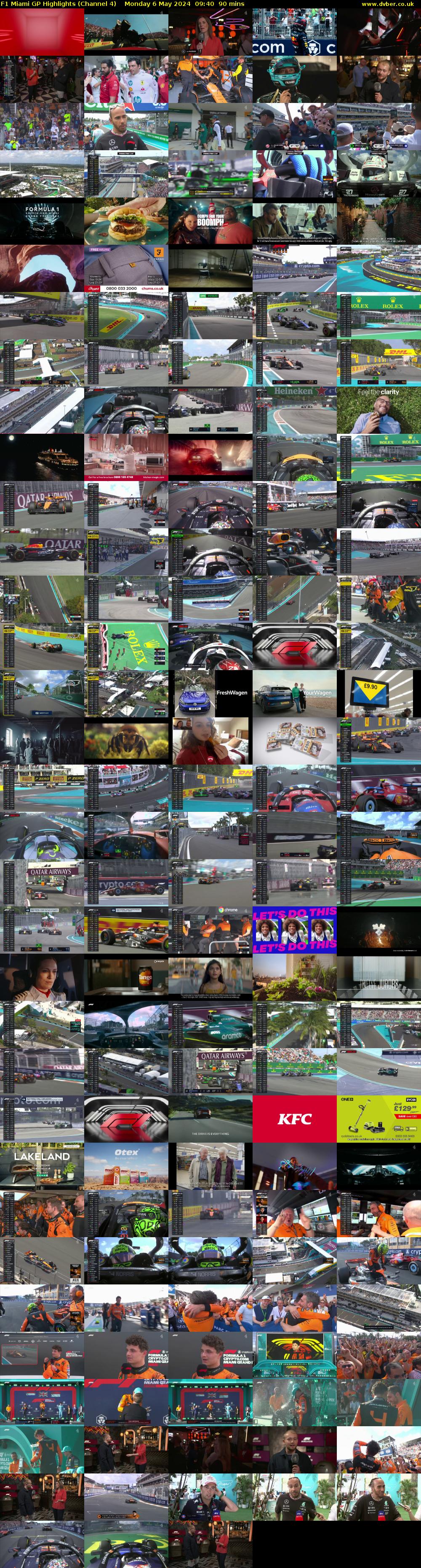 F1 Miami GP Highlights (Channel 4) Monday 6 May 2024 09:40 - 11:10
