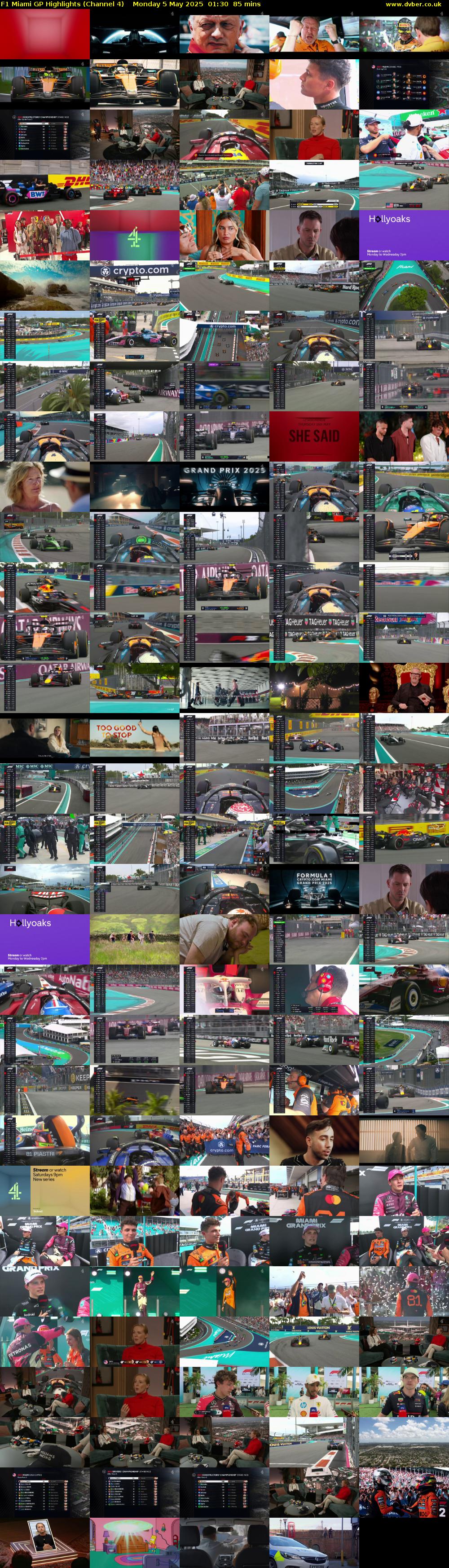 F1 Miami GP Highlights (Channel 4) Monday 5 May 2025 01:30 - 02:55
