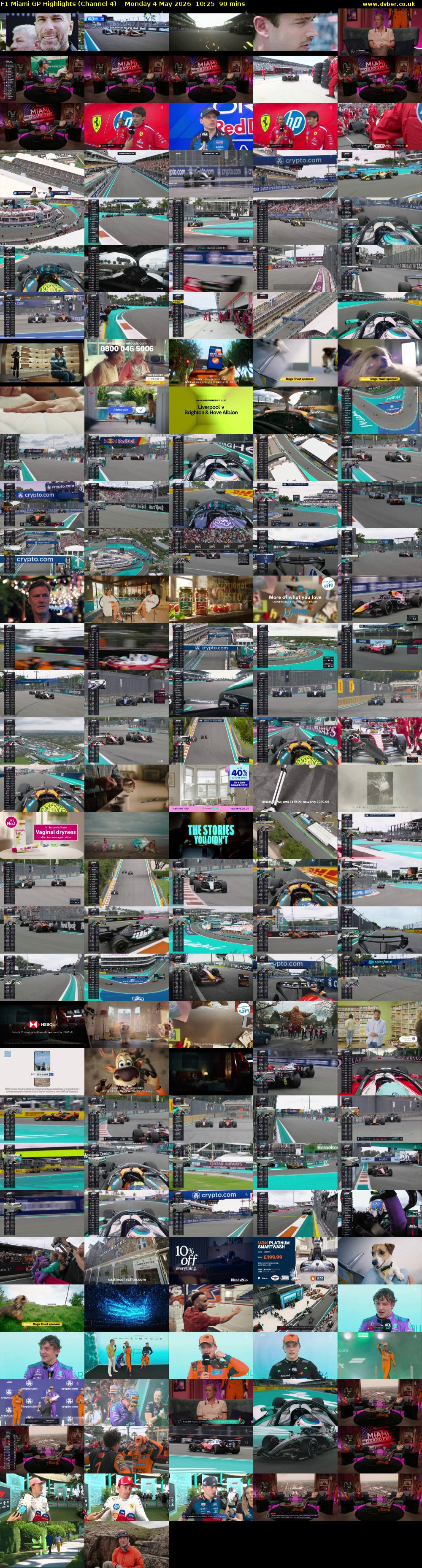 F1 Miami GP Highlights (Channel 4) Monday 4 May 2026 10:25 - 11:55
