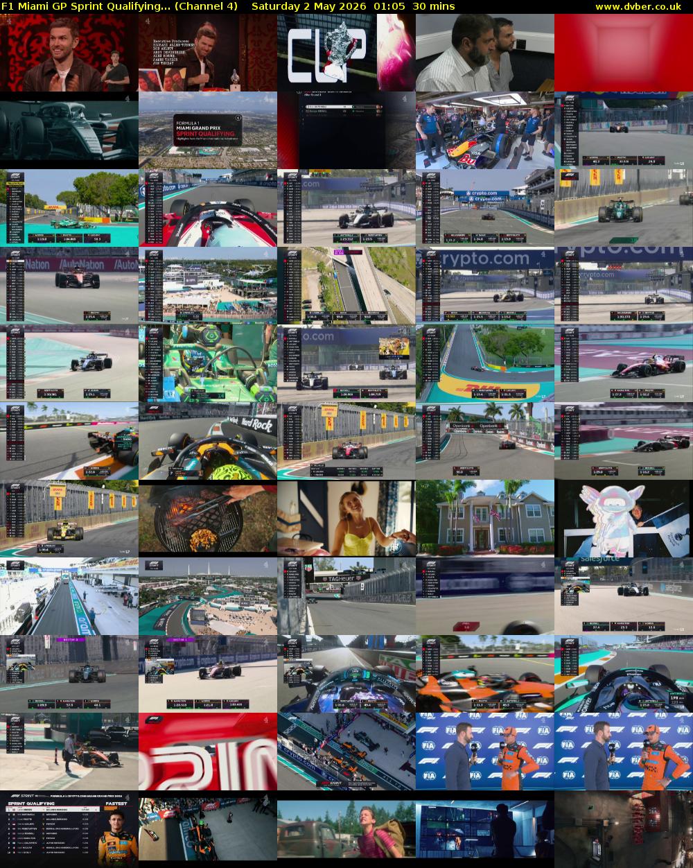 F1 Miami GP Sprint Qualifying... (Channel 4) Saturday 2 May 2026 01:05 - 01:35