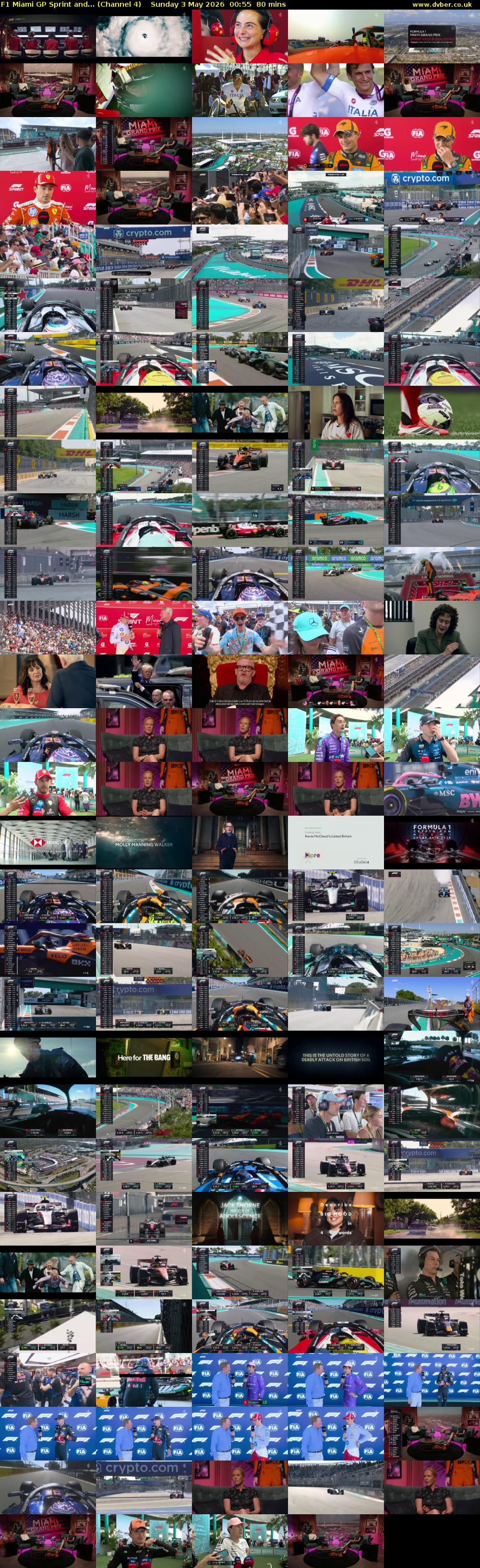 F1 Miami GP Sprint and... (Channel 4) Sunday 3 May 2026 00:55 - 02:15