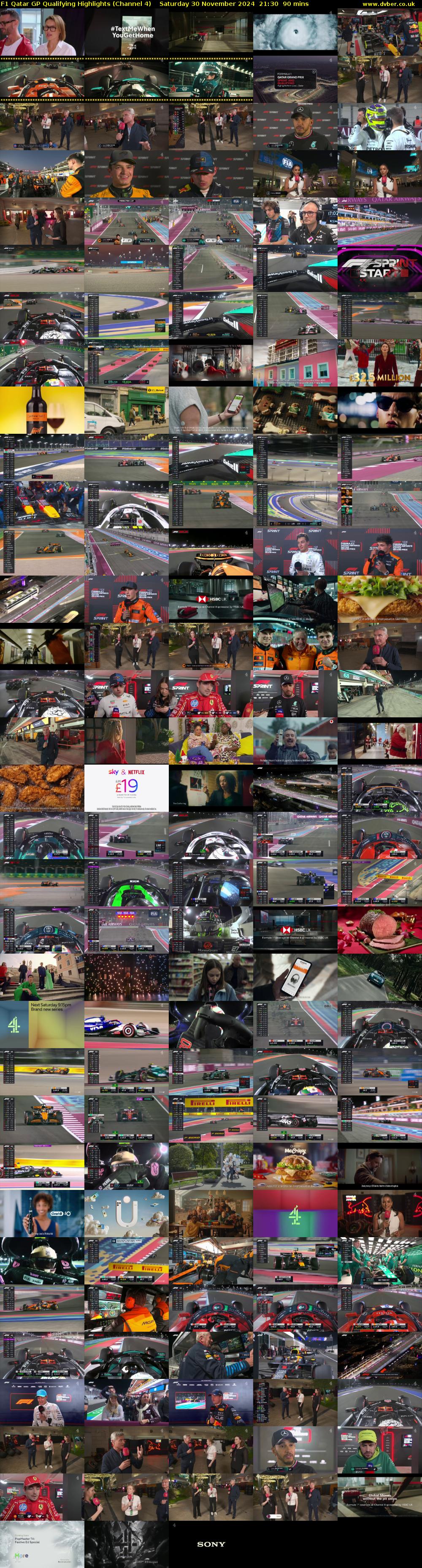 F1 Qatar GP Qualifying Highlights (Channel 4) Saturday 30 November 2024 21:30 - 23:00
