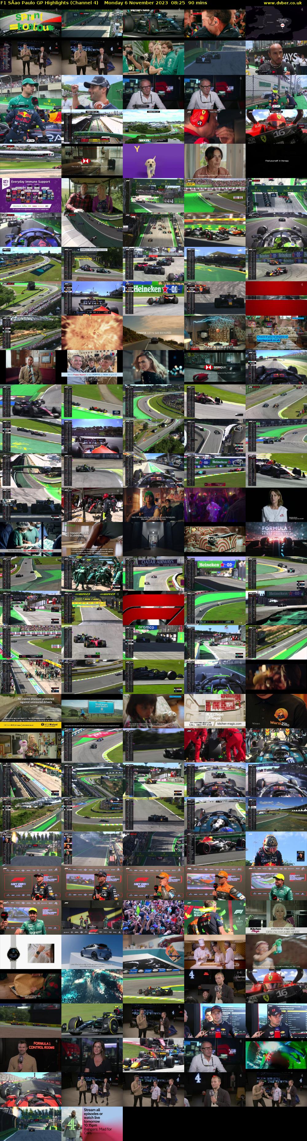 F1 SÄao Paulo GP Highlights (Channel 4) Monday 6 November 2023 08:25 - 09:55