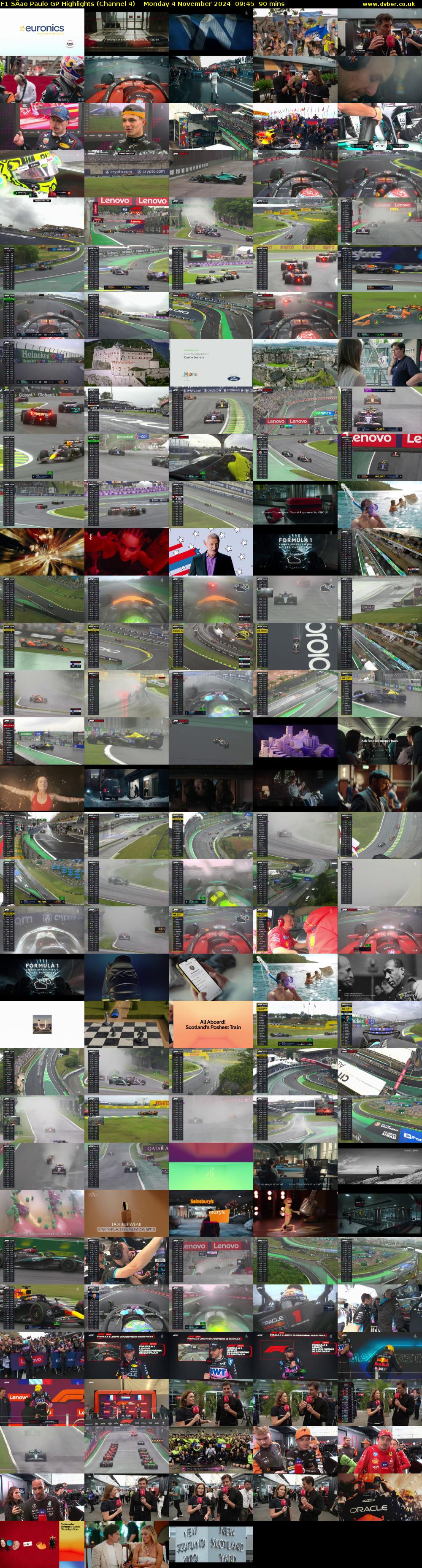 F1 SÄao Paulo GP Highlights (Channel 4) Monday 4 November 2024 09:45 - 11:15
