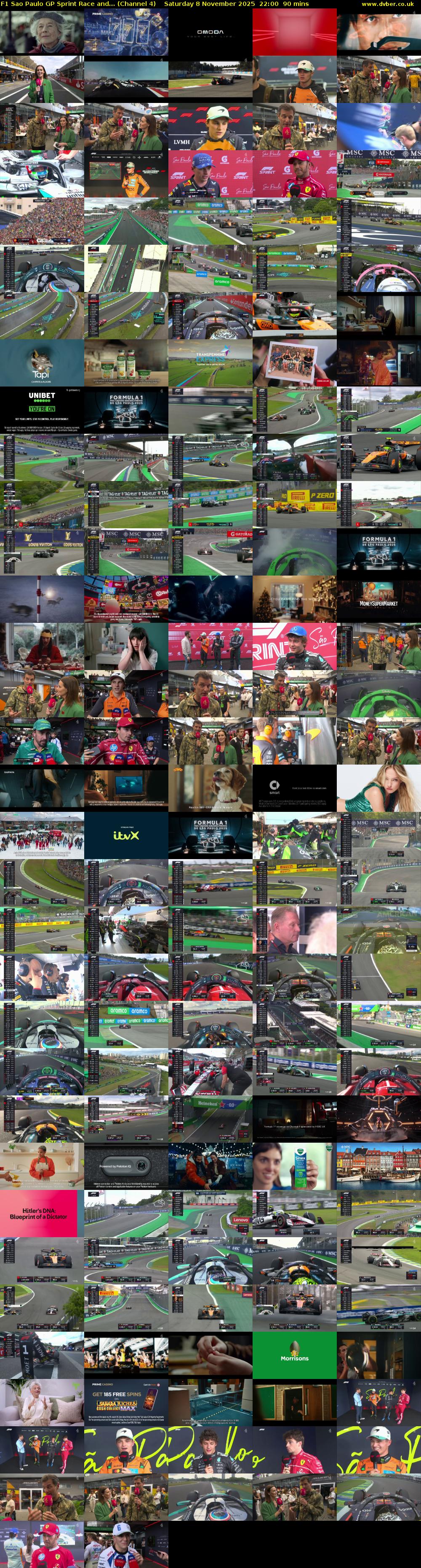 F1 Sao Paulo GP Sprint Race and... (Channel 4) Saturday 8 November 2025 22:00 - 23:30