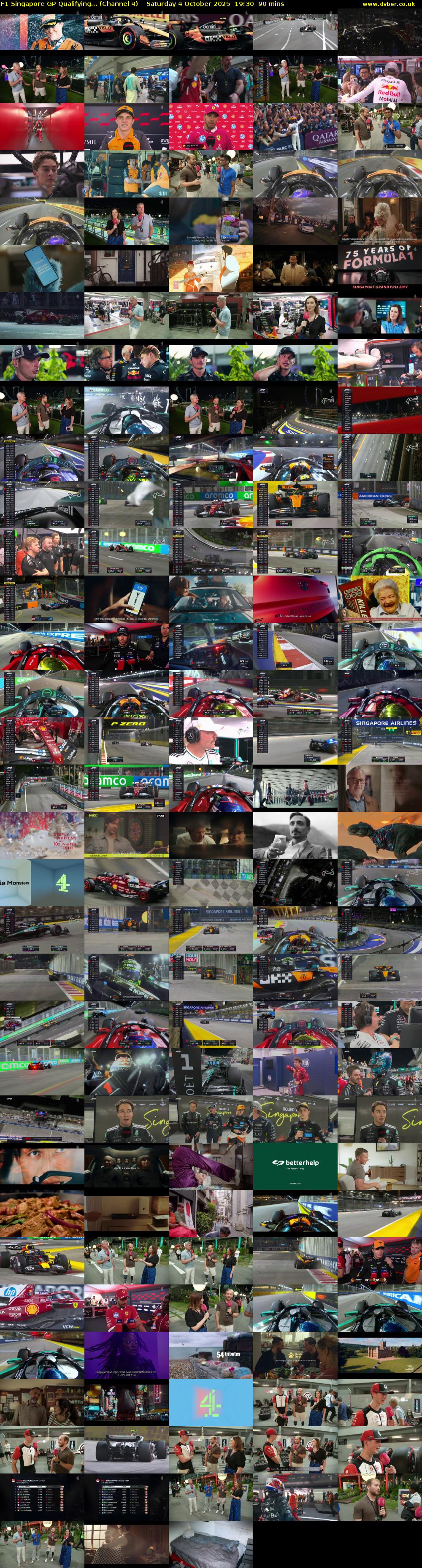 F1 Singapore GP Qualifying... (Channel 4) Saturday 4 October 2025 19:30 - 21:00