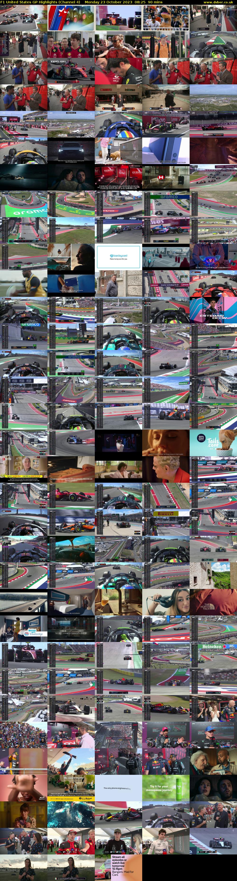 F1 United States GP Highlights (Channel 4) Monday 23 October 2023 08:25 - 09:55