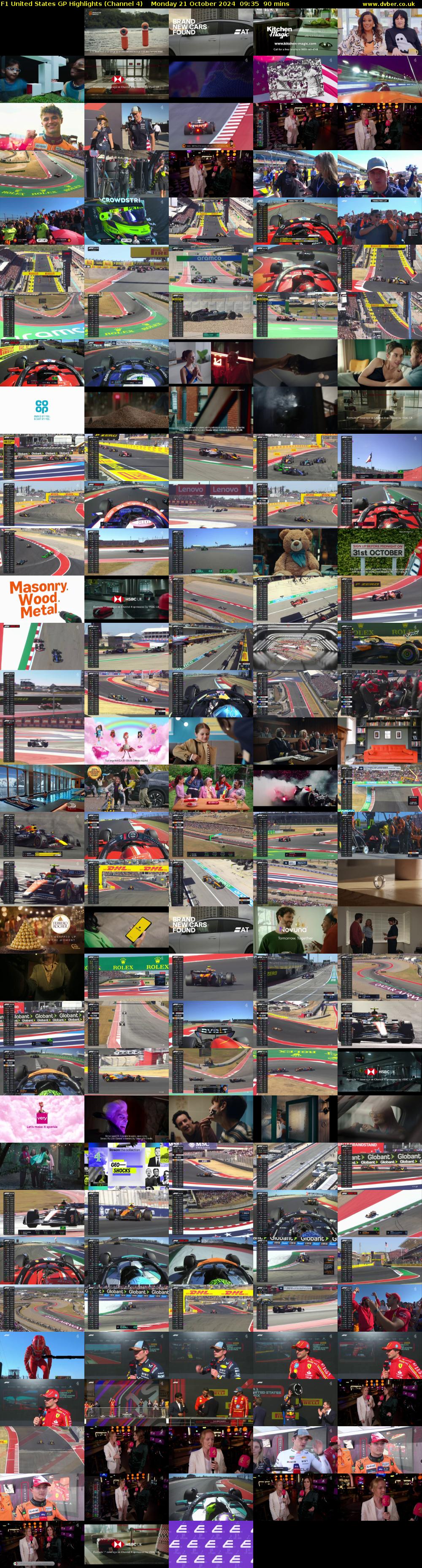 F1 United States GP Highlights (Channel 4) Monday 21 October 2024 09:35 - 11:05