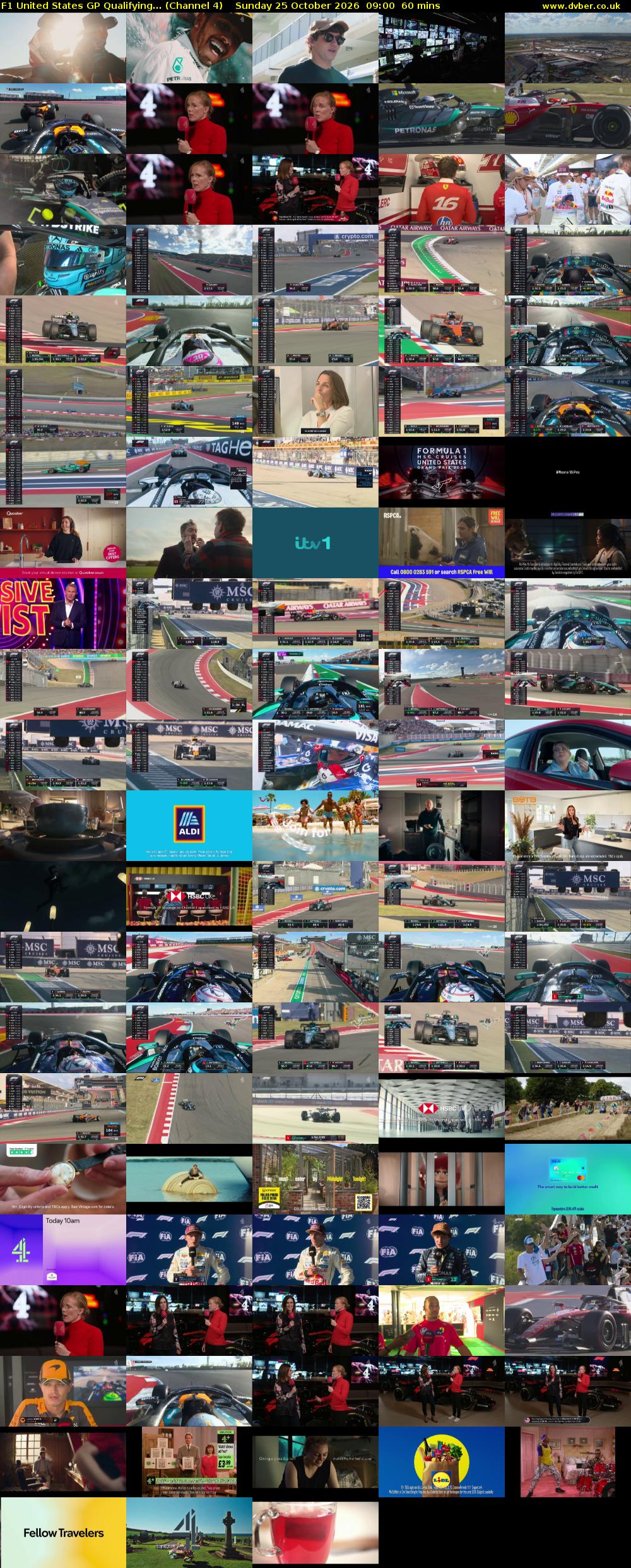 F1 United States GP Qualifying... (Channel 4) Sunday 25 October 2026 09:00 - 10:00