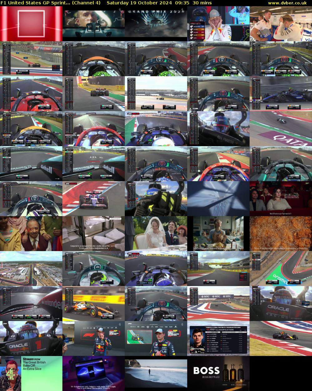 F1 United States GP Sprint... (Channel 4) Saturday 19 October 2024 09:35 - 10:05