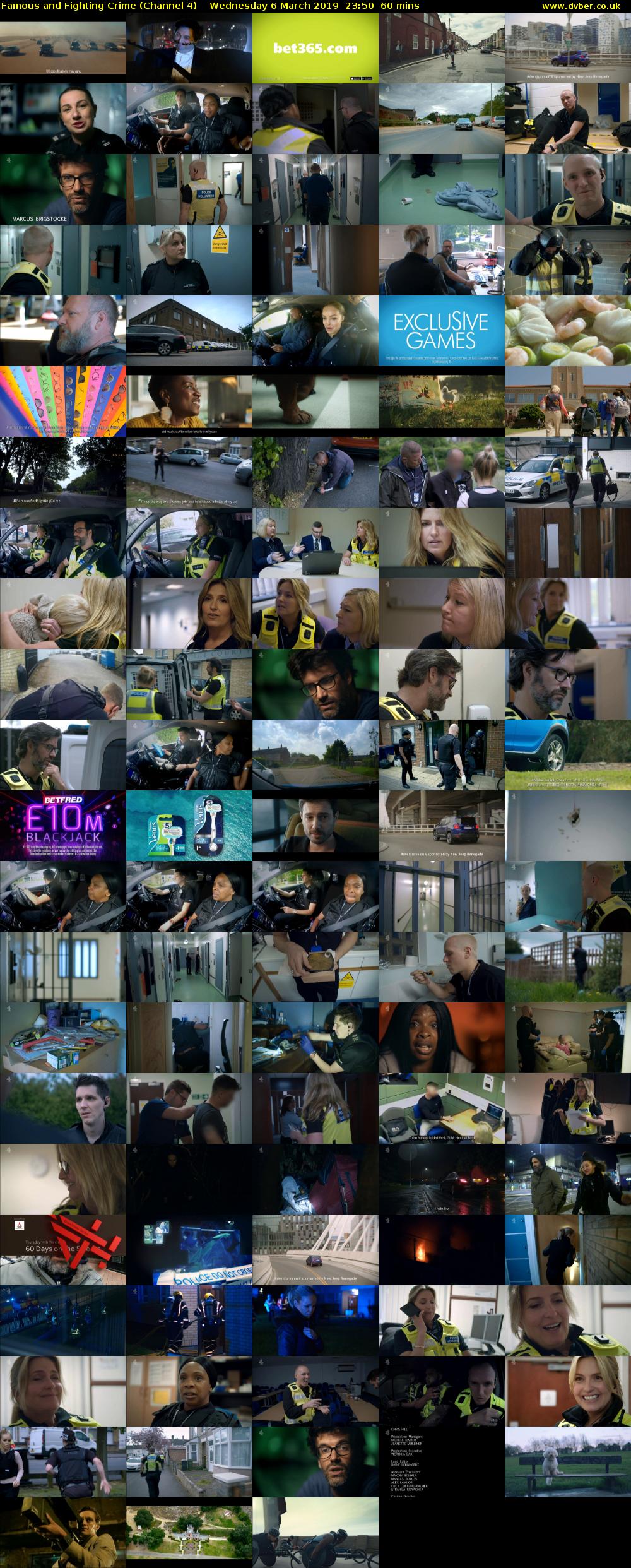 Famous and Fighting Crime (Channel 4) Wednesday 6 March 2019 23:50 - 00:50