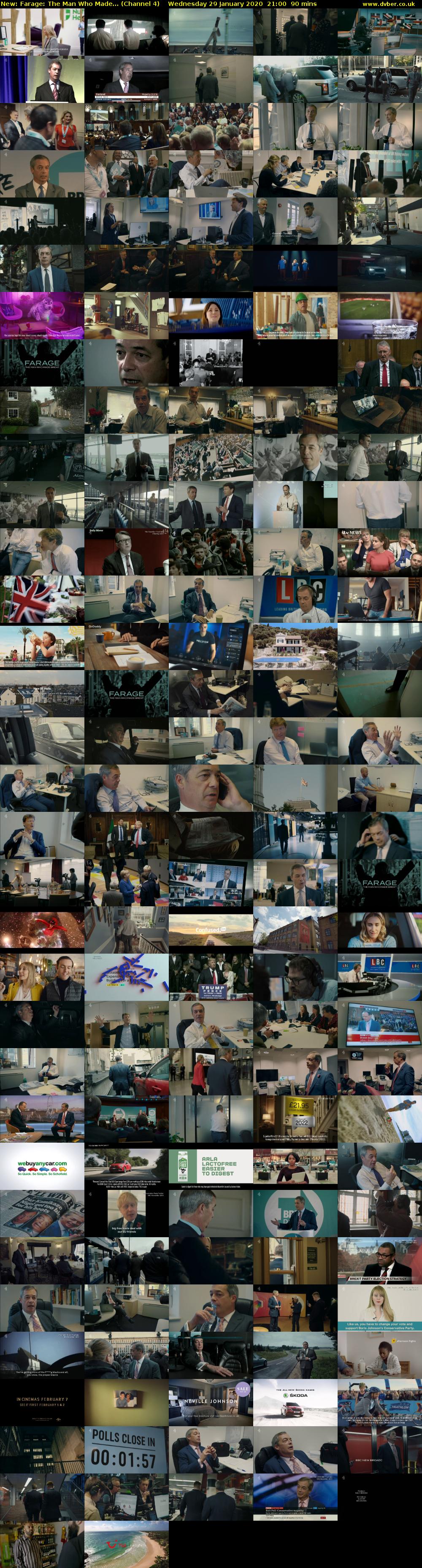 Farage: The Man Who Made... (Channel 4) Wednesday 29 January 2020 21:00 - 22:30