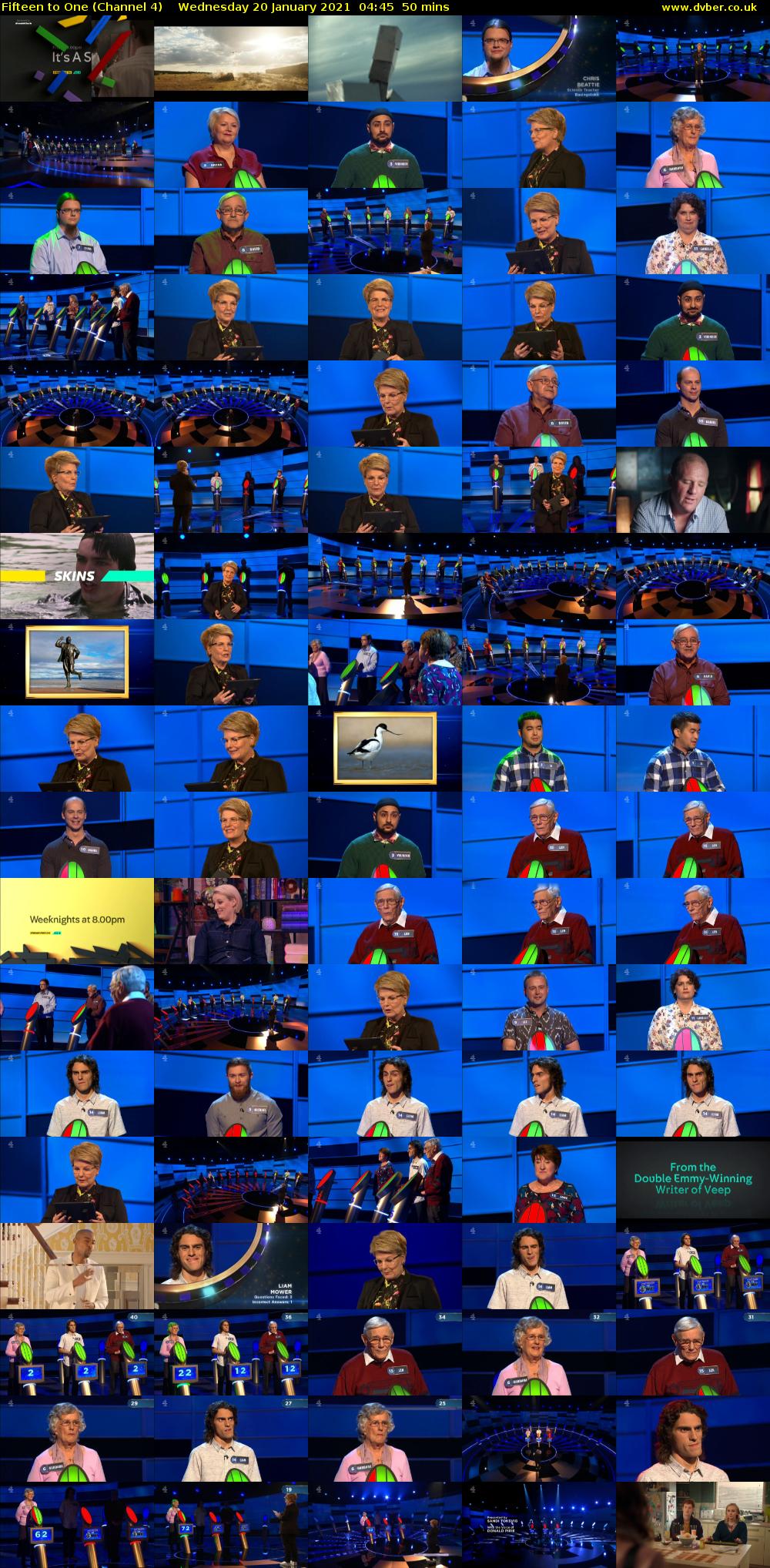 Fifteen to One (Channel 4) Wednesday 20 January 2021 04:45 - 05:35