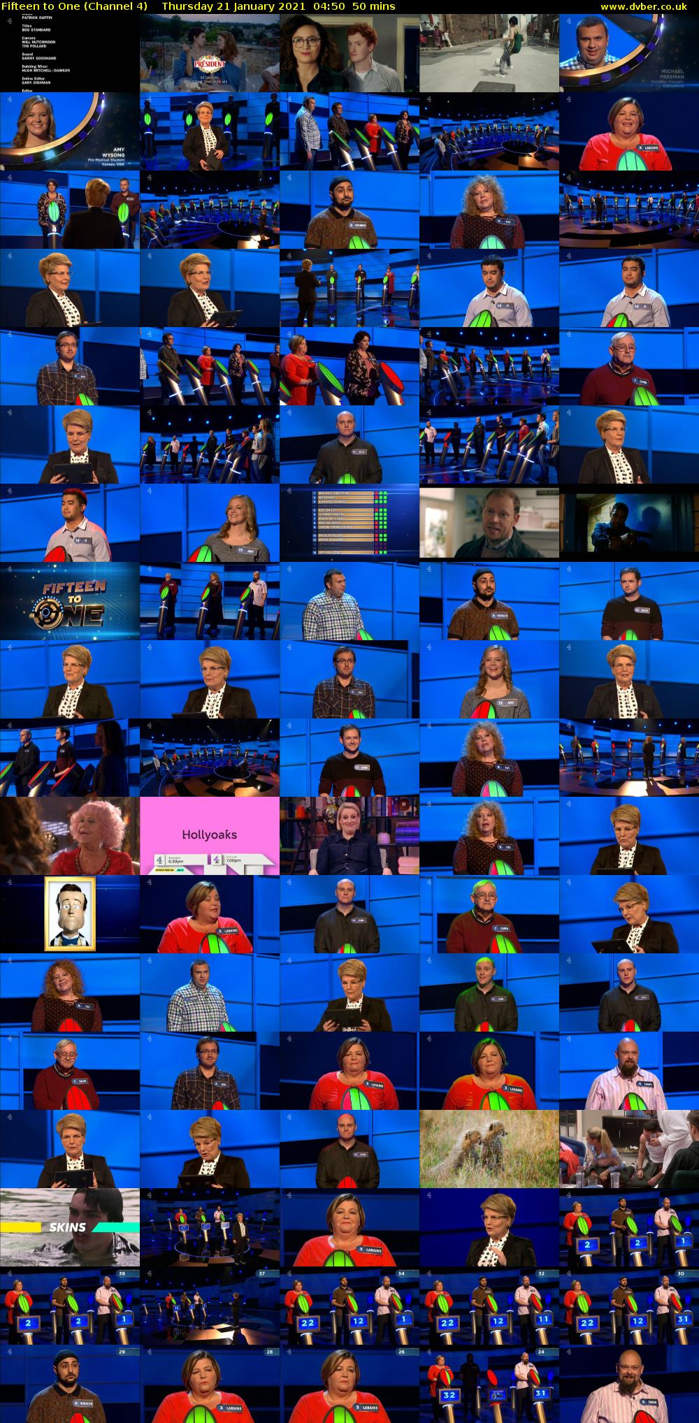 Fifteen to One (Channel 4) Thursday 21 January 2021 04:50 - 05:40