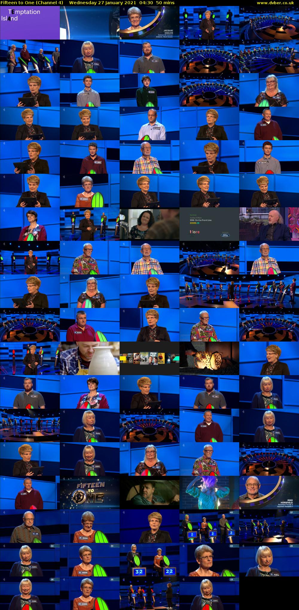 Fifteen to One (Channel 4) Wednesday 27 January 2021 04:30 - 05:20