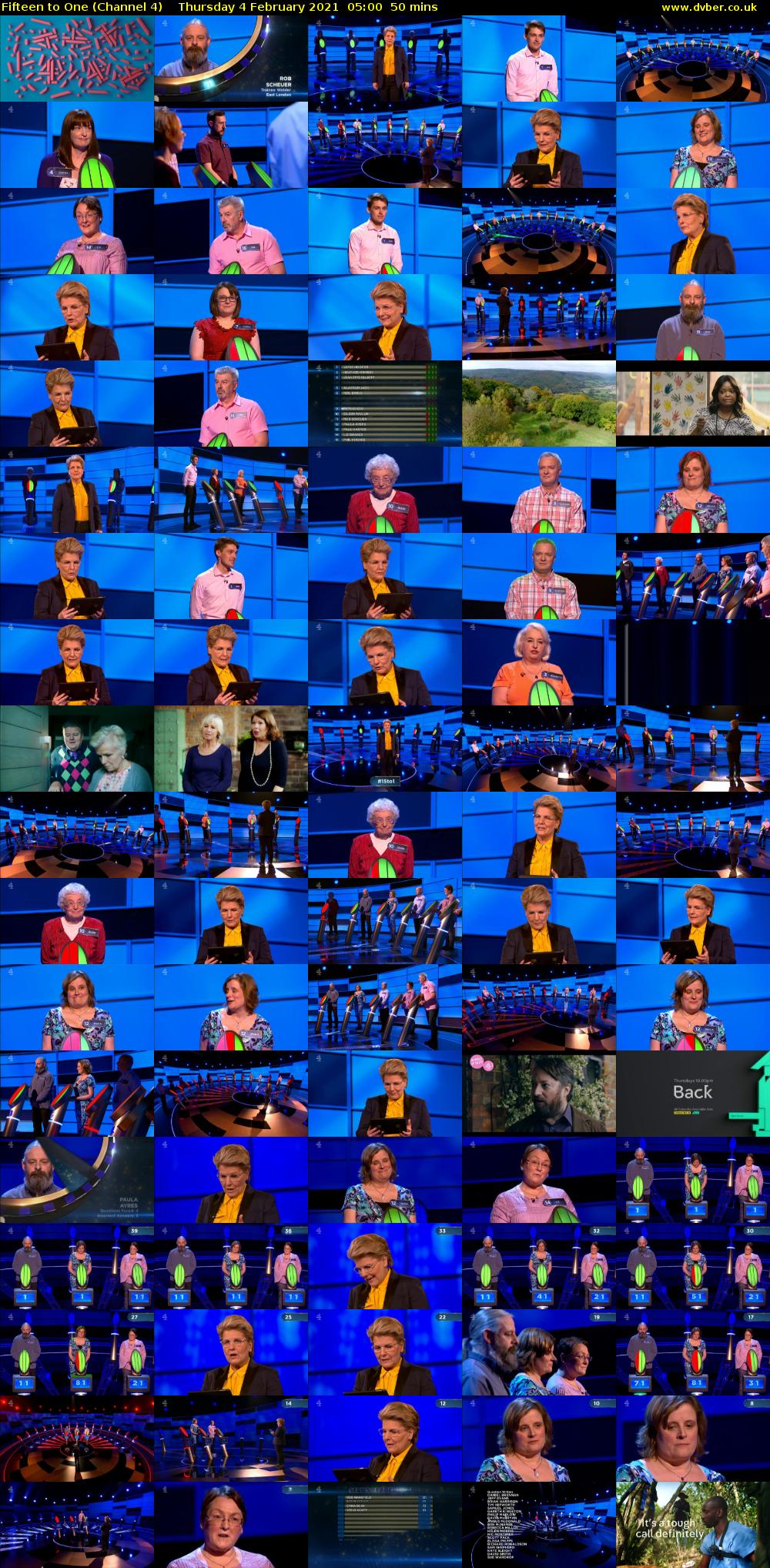 Fifteen to One (Channel 4) Thursday 4 February 2021 05:00 - 05:50