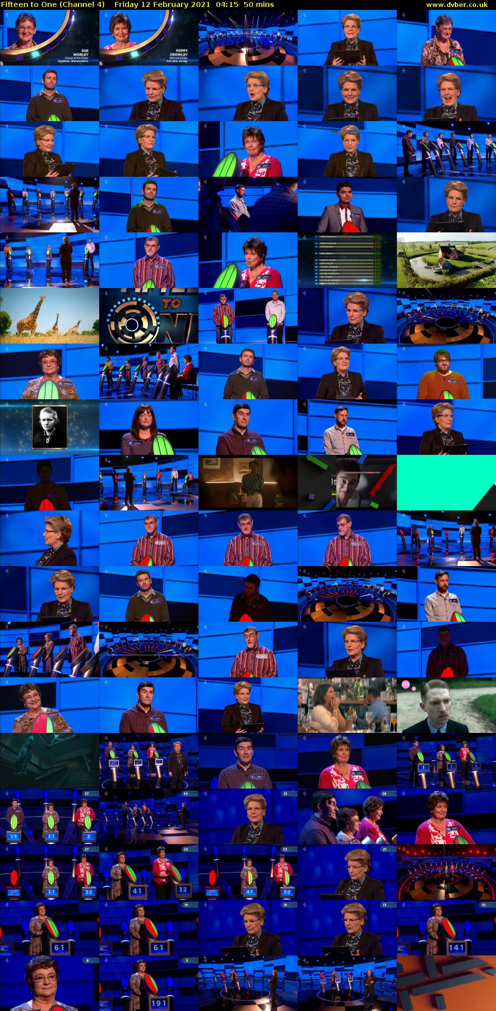 Fifteen to One (Channel 4) Friday 12 February 2021 04:15 - 05:05