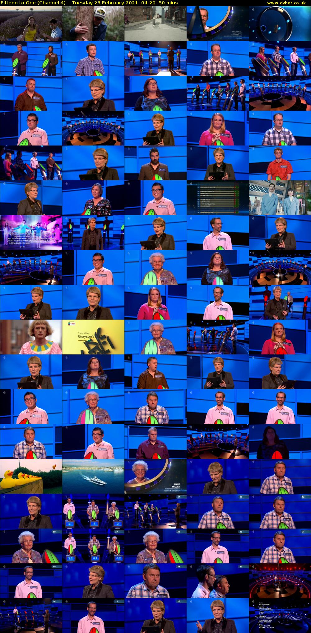 Fifteen to One (Channel 4) Tuesday 23 February 2021 04:20 - 05:10