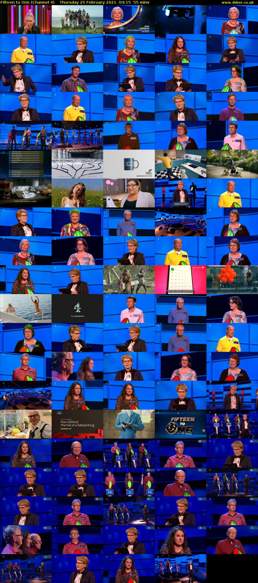 Fifteen to One (Channel 4) Thursday 25 February 2021 04:15 - 05:10