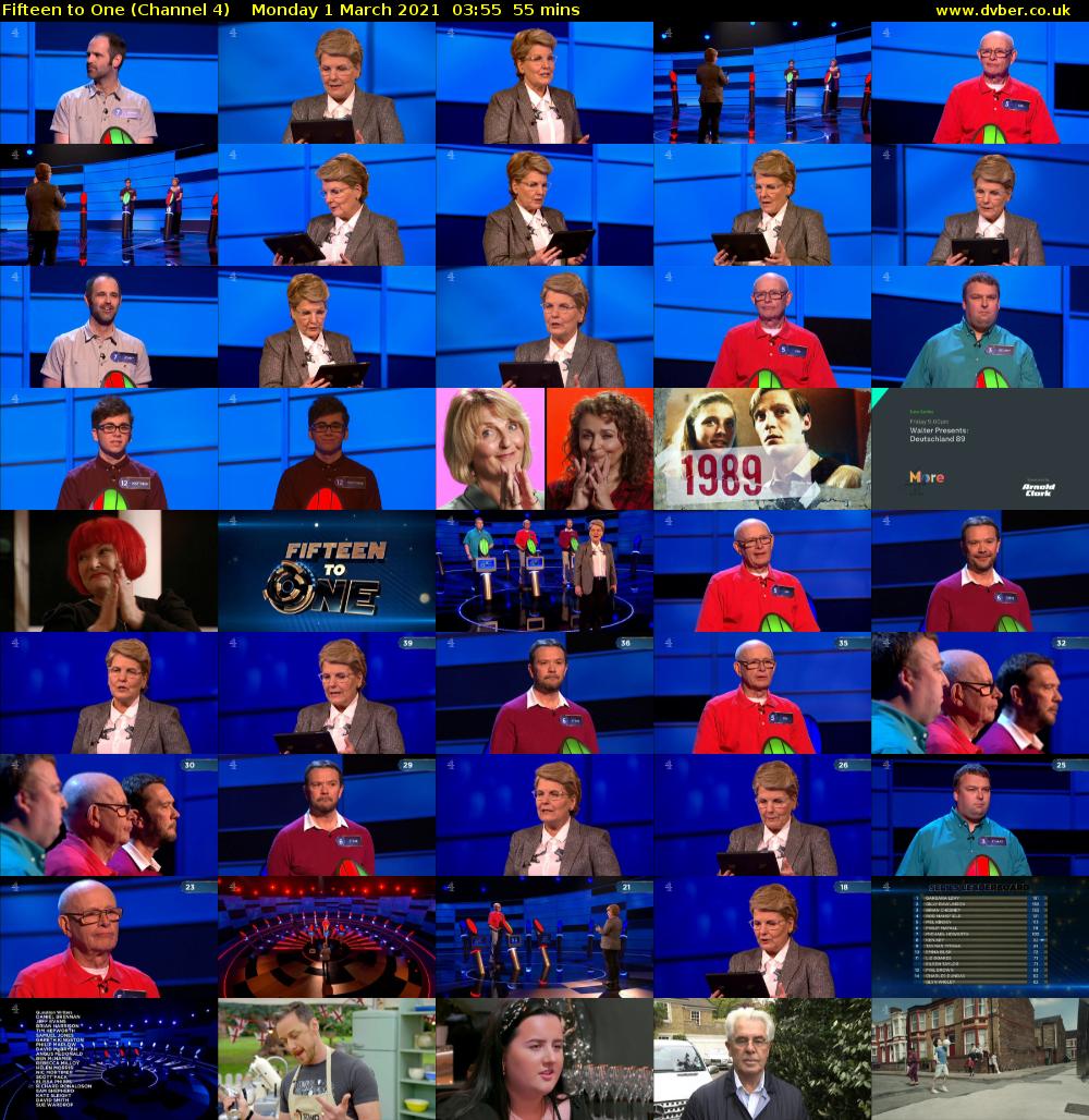 Fifteen to One (Channel 4) Monday 1 March 2021 03:55 - 04:50