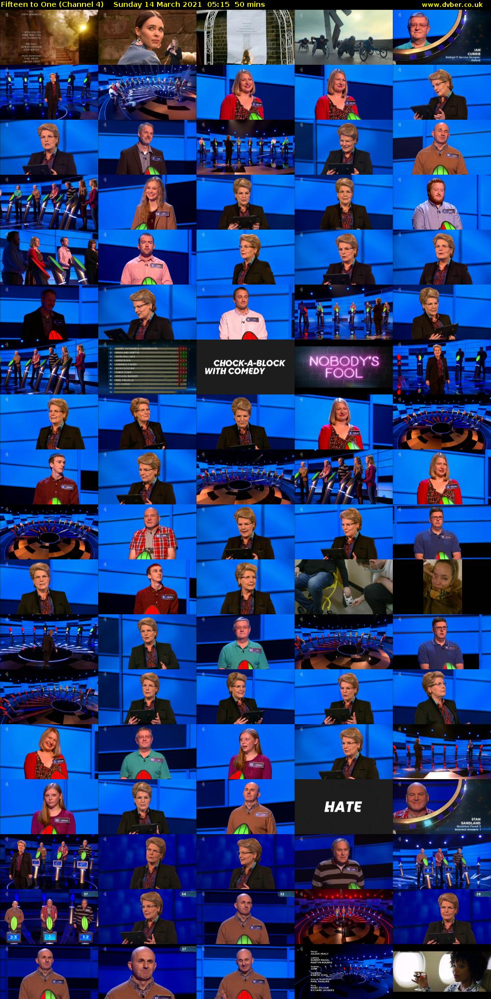 Fifteen to One (Channel 4) Sunday 14 March 2021 05:15 - 06:05