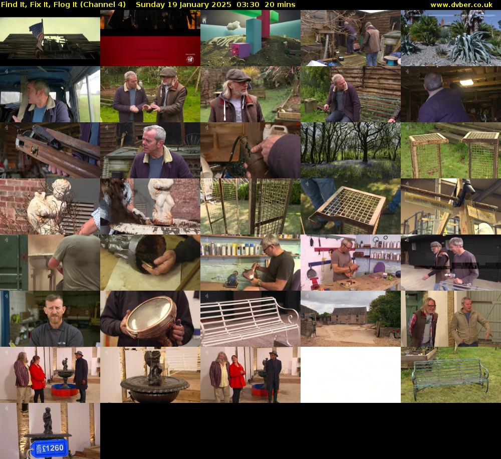 Find It, Fix It, Flog It (Channel 4) Sunday 19 January 2025 03:30 - 03:50
