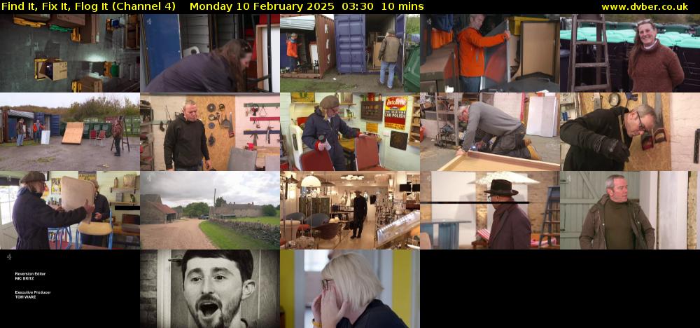 Find It, Fix It, Flog It (Channel 4) Monday 10 February 2025 03:30 - 03:40