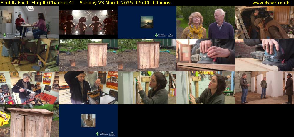 Find It, Fix It, Flog It (Channel 4) Sunday 23 March 2025 05:40 - 05:50