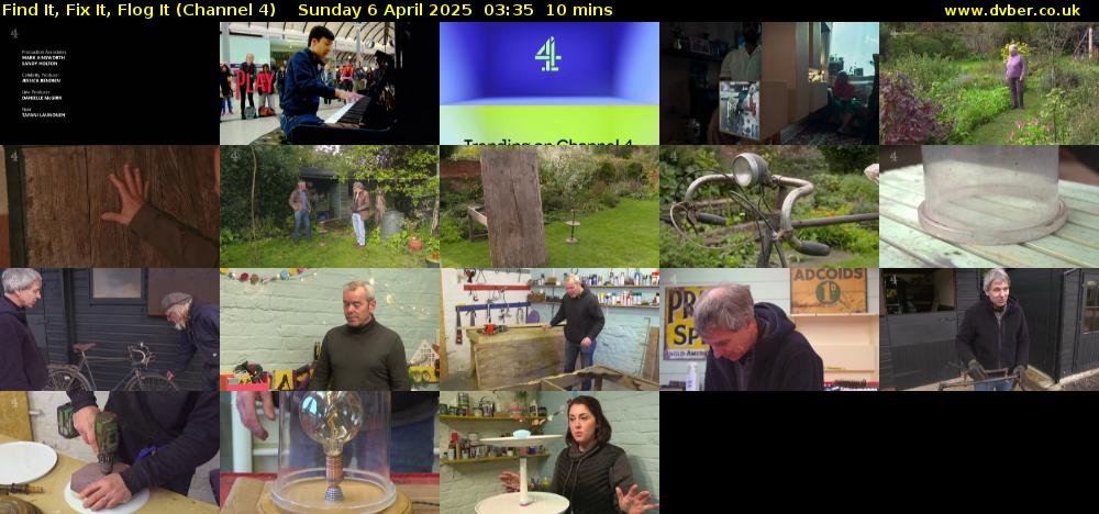 Find It, Fix It, Flog It (Channel 4) Sunday 6 April 2025 03:35 - 03:45