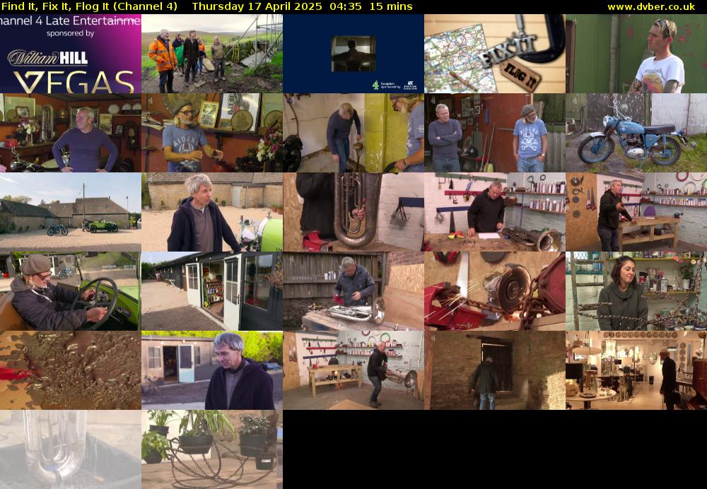 Find It, Fix It, Flog It (Channel 4) Thursday 17 April 2025 04:35 - 04:50