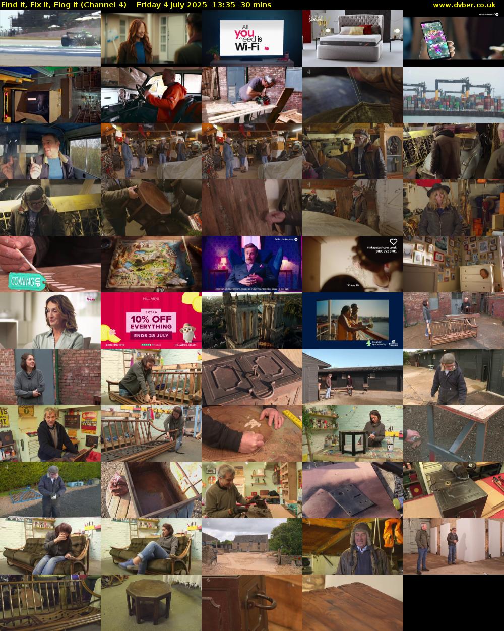 Find It, Fix It, Flog It (Channel 4) Friday 4 July 2025 13:35 - 14:05