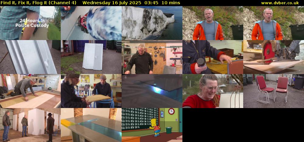 Find It, Fix It, Flog It (Channel 4) Wednesday 16 July 2025 03:45 - 03:55
