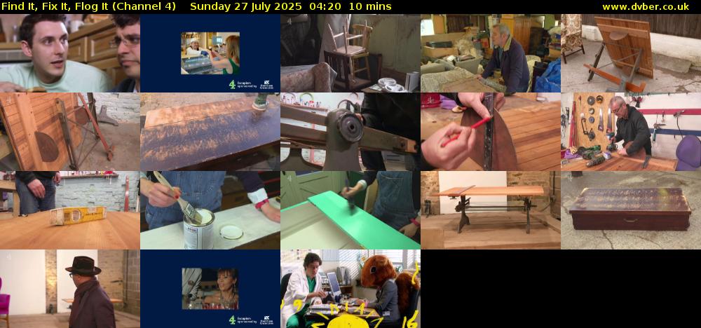 Find It, Fix It, Flog It (Channel 4) Sunday 27 July 2025 04:20 - 04:30
